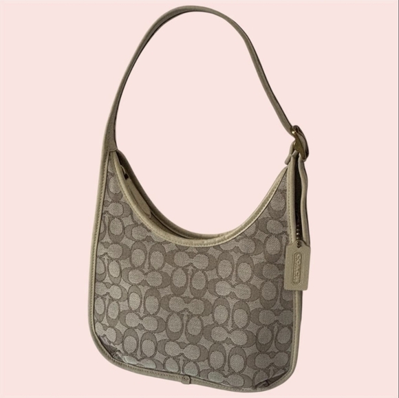 Coach | Bags | Coach Signature Jacquard Ergo Shouider Bag Ivory Stone ...